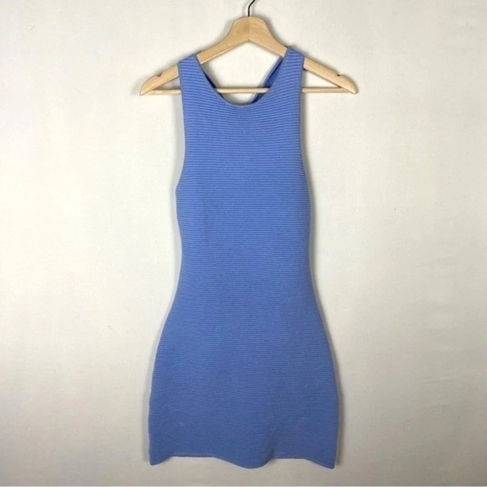 Abercrombie & Fitch Scuba Cross Back Elevated‎ Ribbed Knit Mini Dress Size Small - Picture 2 of 7